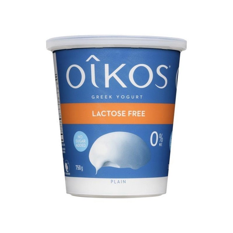 Oikos Lactose Free Greek Yogurt Plain 0% 750 g