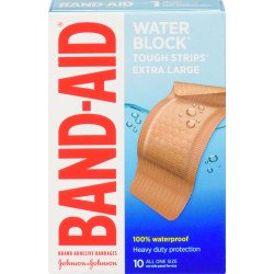 Band-Aid Bandages Tough-Strips Large Water Proof 10's
