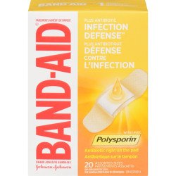 Band-Aid Bandages Adhesive Plus Antibiotic Assorted Sizes 20's