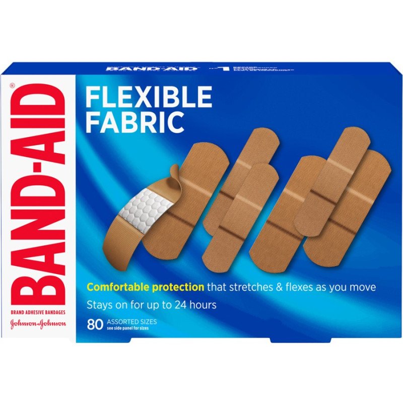 Band-Aid Bandages Flexible Fabric Assorted Sizes 80's