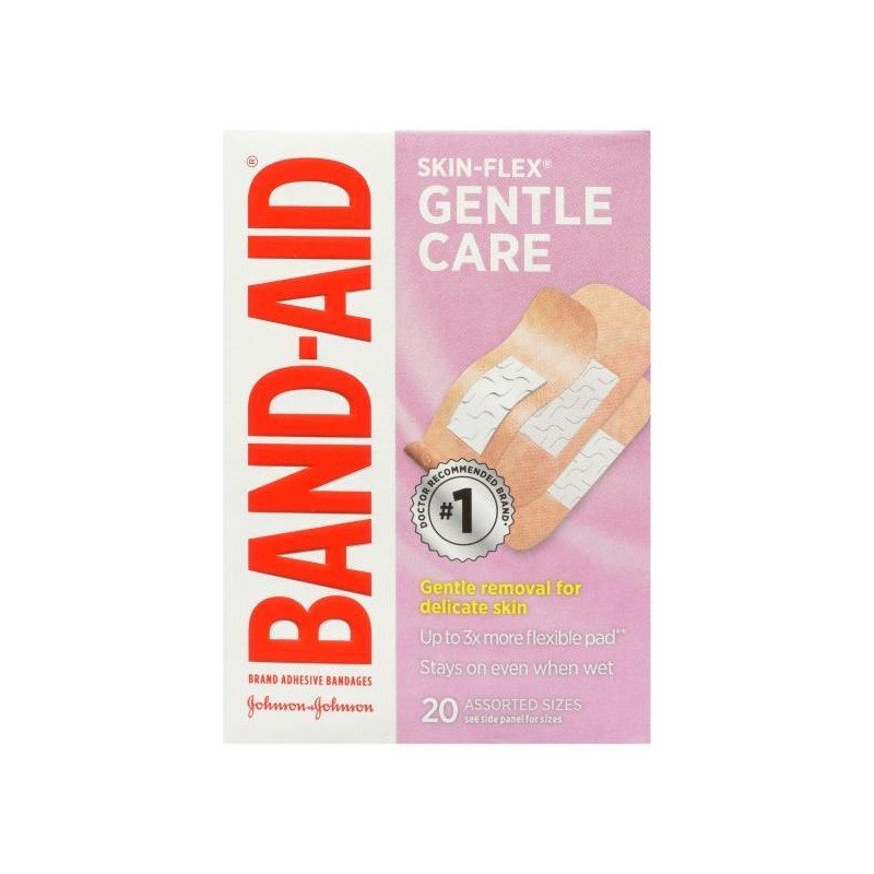 Band-Aid Bandages Skin-Flex Gentle Care Assorted Sizes 20’s