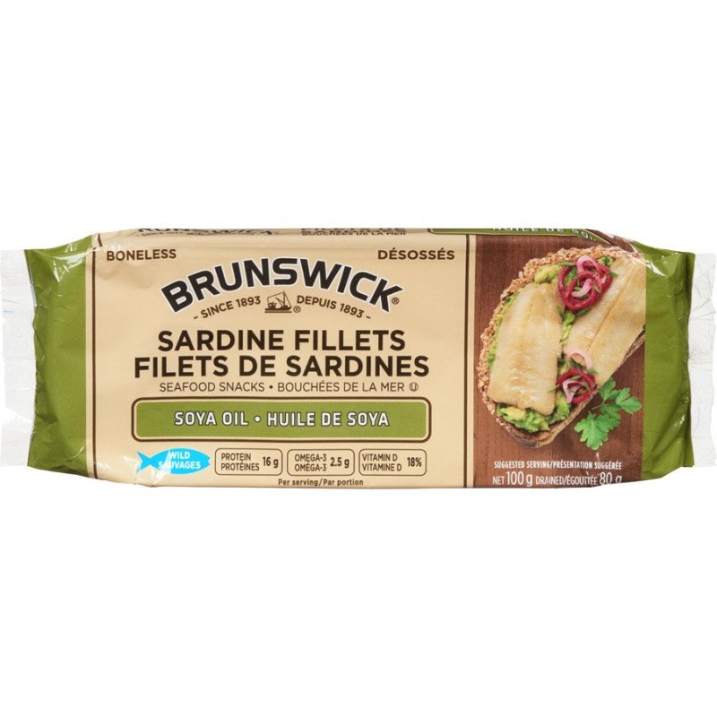 Brunswick Seafood Snacks Soya Oil Sardine Fillets 100 g