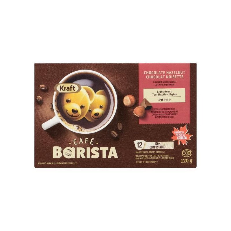 Kraft Cafe Barista Chocolate Light Roast Hazelnut K-Cup Coffee 12’s