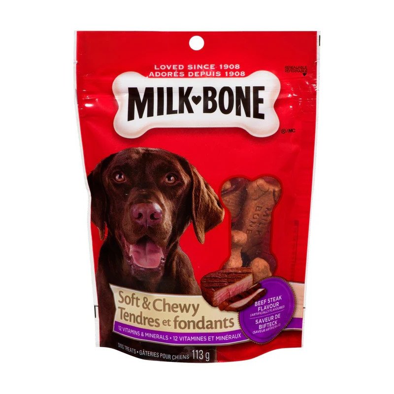 Milk Bone Soft & Chewy Dog Treats Beef Steak Flavour 113 g
