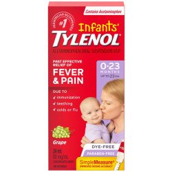 Infants’ Tylenol Fever & Pain Grape Dye-Free 24 ml