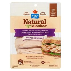 Maple Leaf Natural Selections Oven Roasted Turkey Breast Shaved 375 g