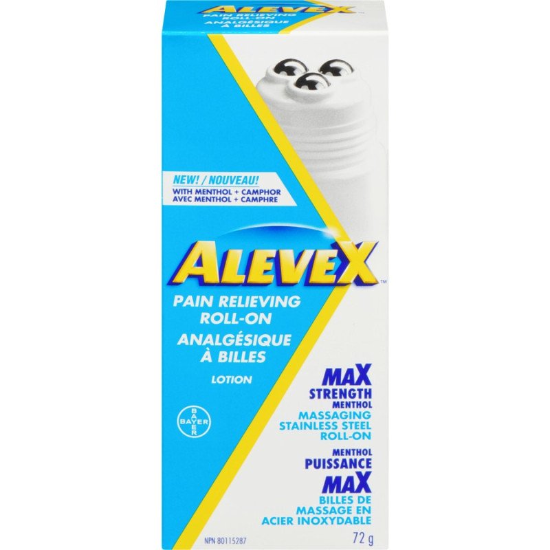 AleveX Pain Relieving Roll-On Lotion Max Strength Menthol 72 g