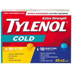 Tylenol Extra Strength Cold Daytime/Nighttime eZTabs 20’s