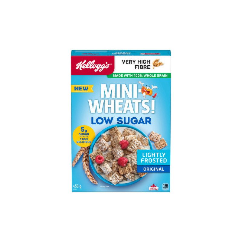 Kellogg's Mini Wheats Low Sugar Lightly Frosted Original Cereal 450 g