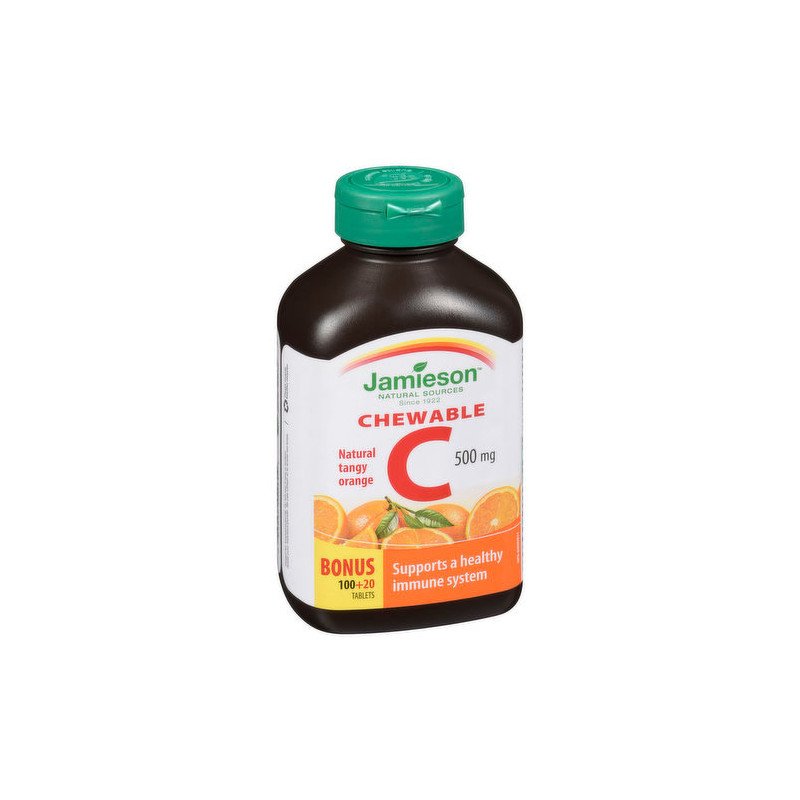 Jamieson Vitamin C 500 mg Chewable Natural Tangy Orange 100+20's