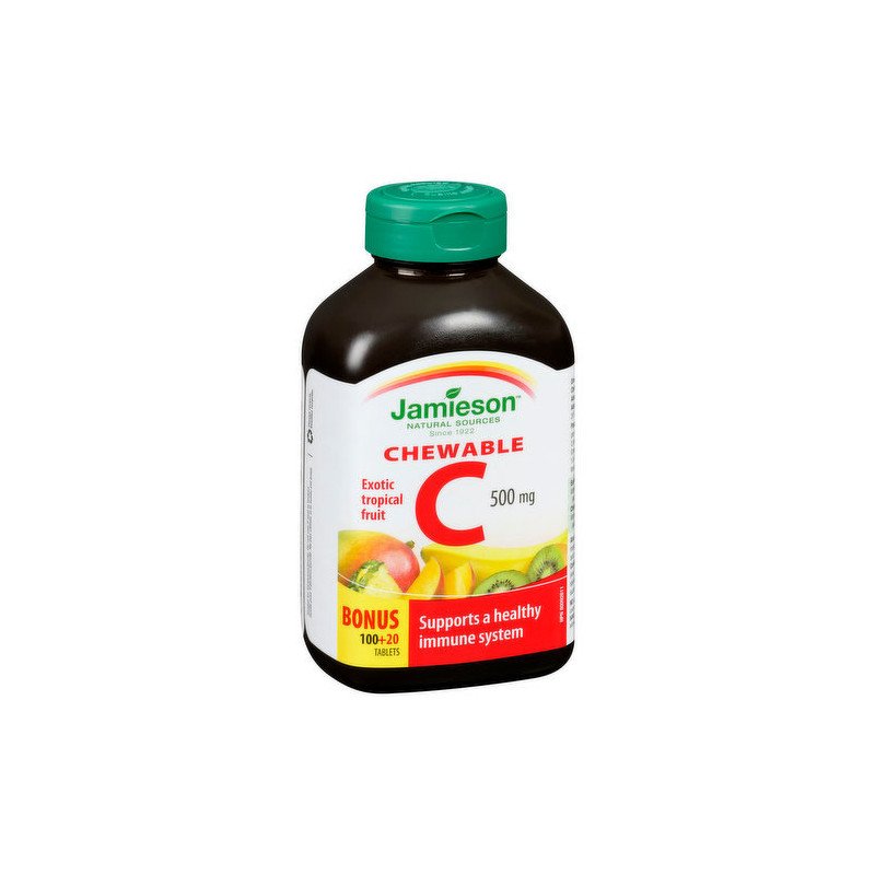 Jamieson Vitamin C 500 mg Chewable Exotic Tropical Fruits 100+20's