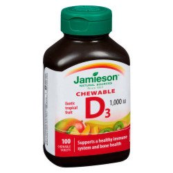 Jamieson Vitamin D3 Chewable 1000 IU Exotic Tropical Fruit 100's