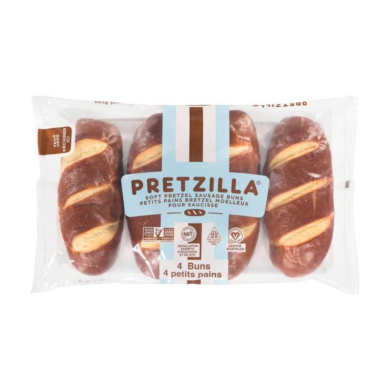 Pretzilla Soft Pretzel Sausage Buns 4’s