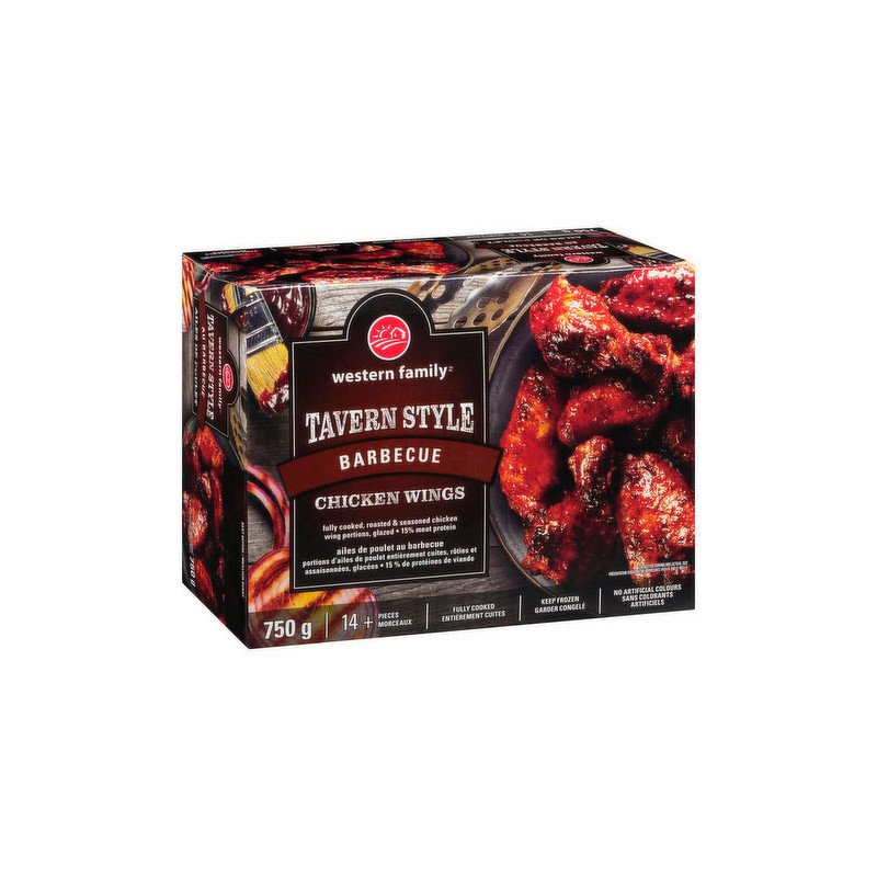 Western Family Tavern Style Barbecue Chicken Wings 750 g