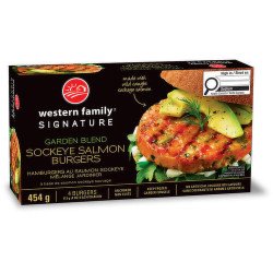 Western Family Signature Garden Blend Sockeye Salmon Burgers 454 g