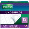 Depend Underpads Night Defense Overnight Protection 12's