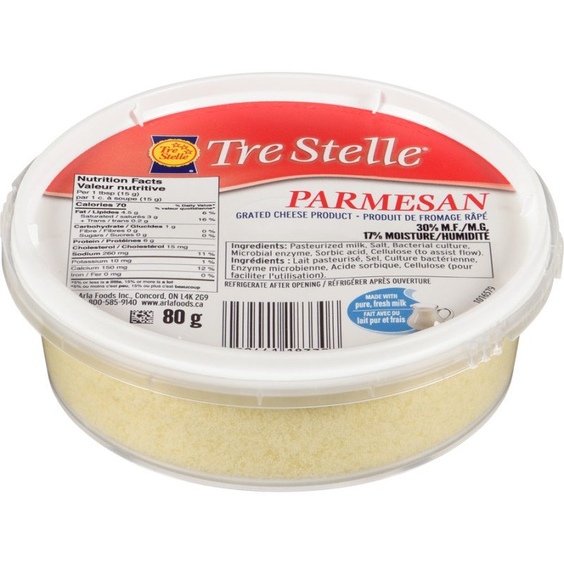 Tre Stelle Parmesan Grated Cheese Product 80 g