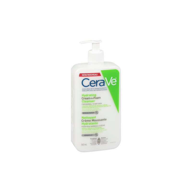 CeraVe Hydrating Cream-to-Foam Cleanser to Remove Makeup 562 ml