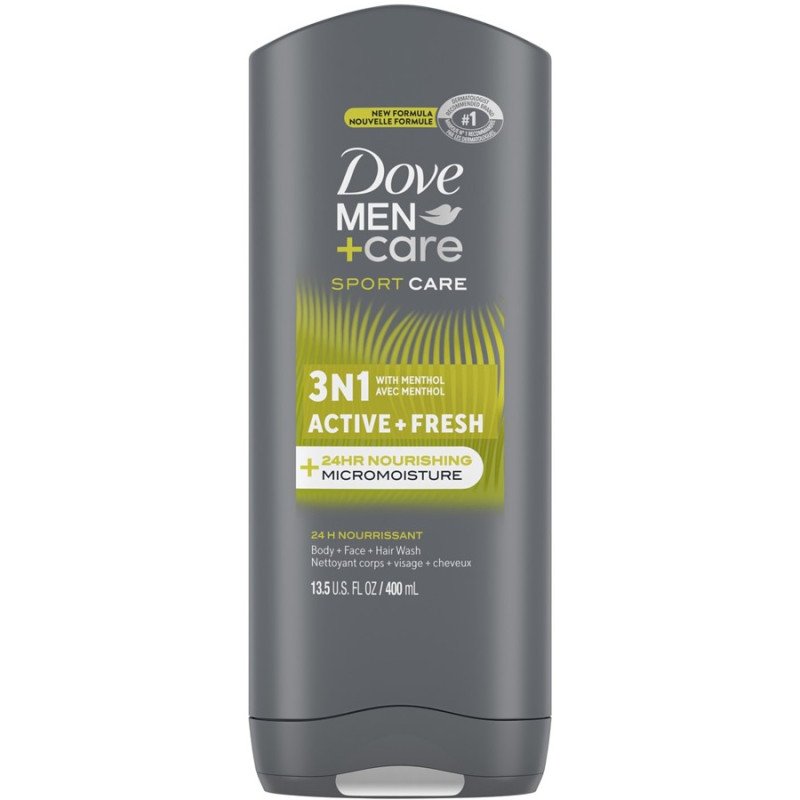 Dove Men+Care Hair+Face+Body Wash Active + Fresh 400 ml