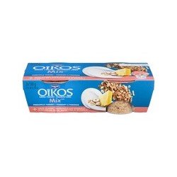 Danone Oikos Mix Pineapple Yogurt + Coco Flakes Hazelnuts and Granola 0% 2 x 130 g