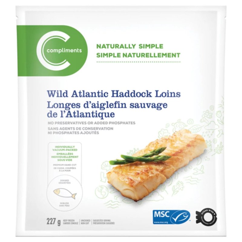 Compliments Naturally Simple Wild Atlantic Haddock Loins 227 g