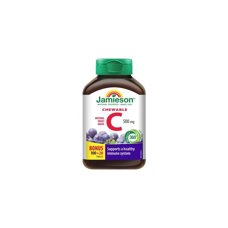 Jamieson Vitamin C 500 mg Chewable Natural Sweet Grape 100's