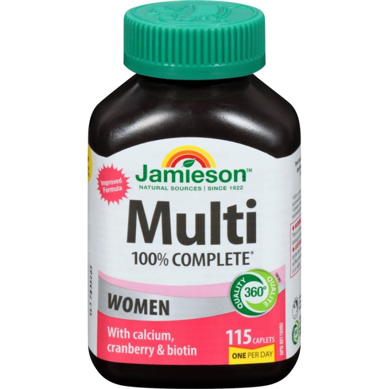 Jamieson Multi 100% Complete Vitamin Women Caplets Cranberry 115's