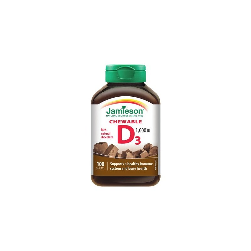 Jamieson Vitamin D3 Chewable 1000 IU Rich Natural Chocolate 100's