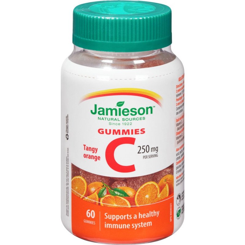 Jamieson Vitamin C Gummies Natural Tangy Orange 250 mg 60's