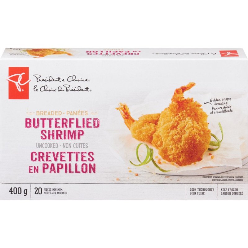 PC Breaded Uncooked Butterflied Shrimp 400 g