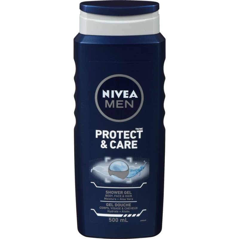 Nivea Men Protect & Care Body Face & Hair Shower Gel 500 ml