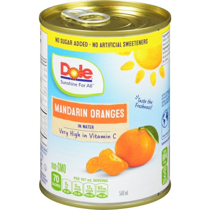 Dole Mandarin Oranges in Water No Sugar Added 540 ml