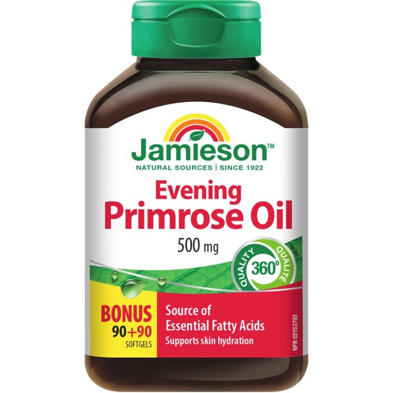 Jamieson Evening Primrose Oil 500 mg Softgels 90 + 90 Bonus