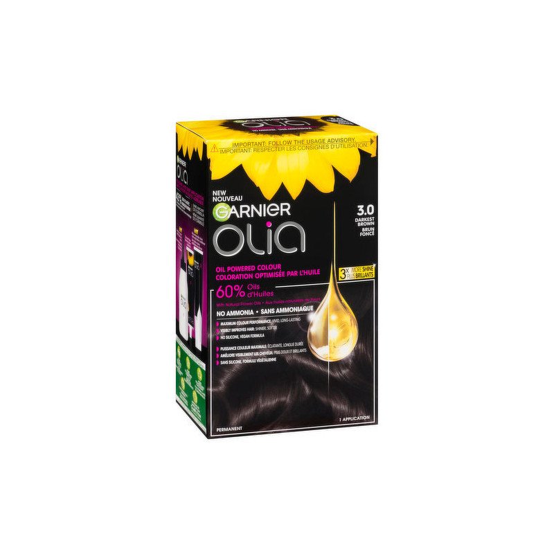 Garnier Olia Hair Colour 3.0 Darkest Brown each