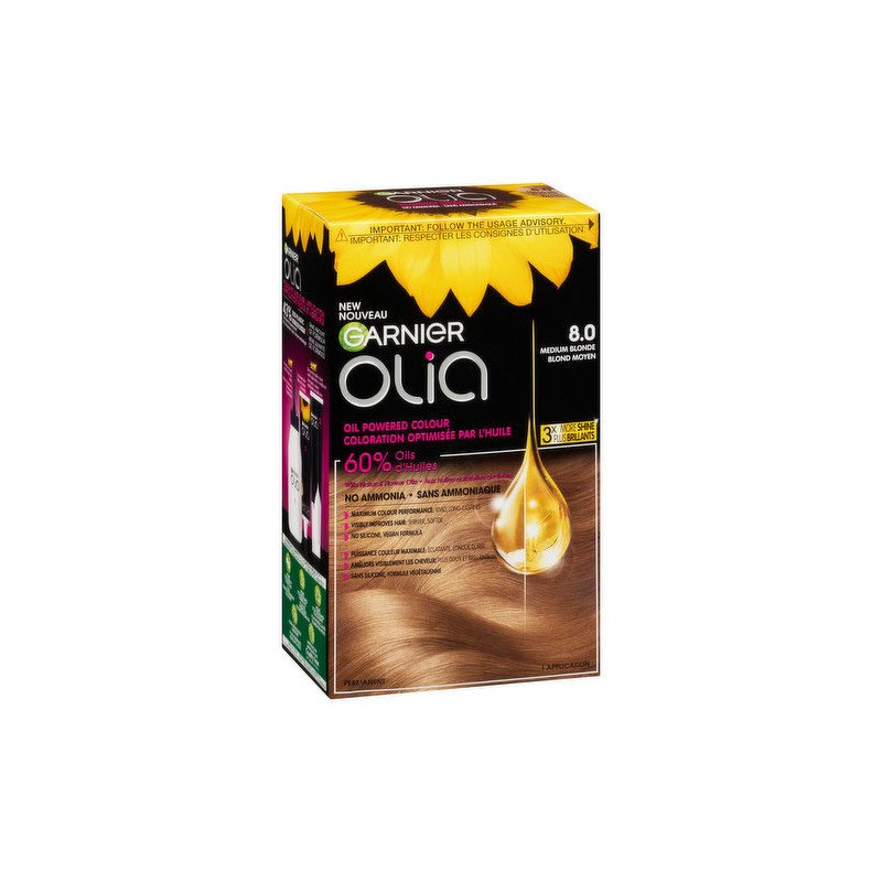 Garnier Olia Hair Colour 8.0 Medium Blonde each