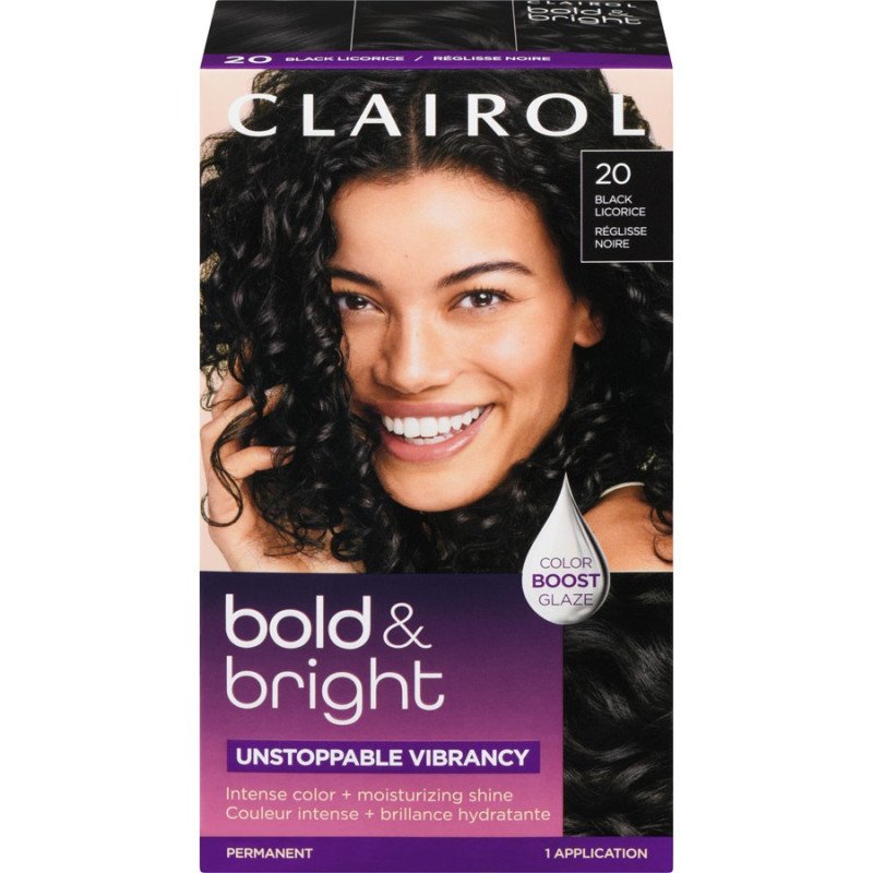 Clairol Bold & Bright Permanent Hair Dye 20 Black Licorice each