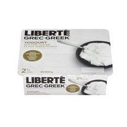 Liberte Greek Yogurt Plain Sweetened 2% 4 x 100 g