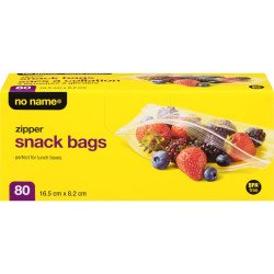 No Name Zipper Snack Bags 80's