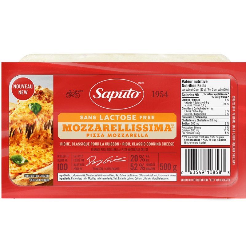 Saputo Lactose Free Mozzarellissima 500 g