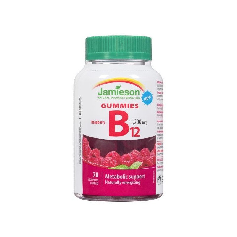 Jamieson B12 1200 mcg Gummies Raspberry 70's