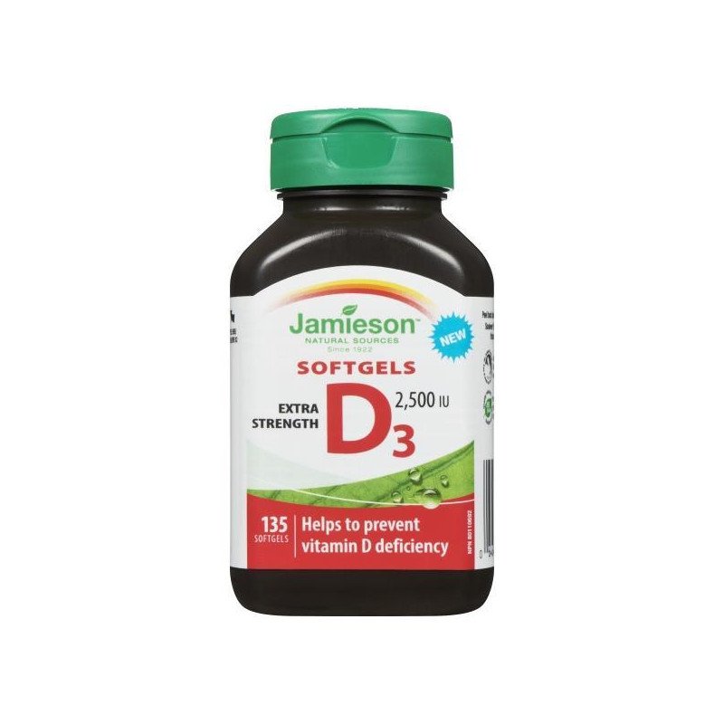 Jamieson Vitamin D3 Extra Strength 2500 IU Softgels 135's