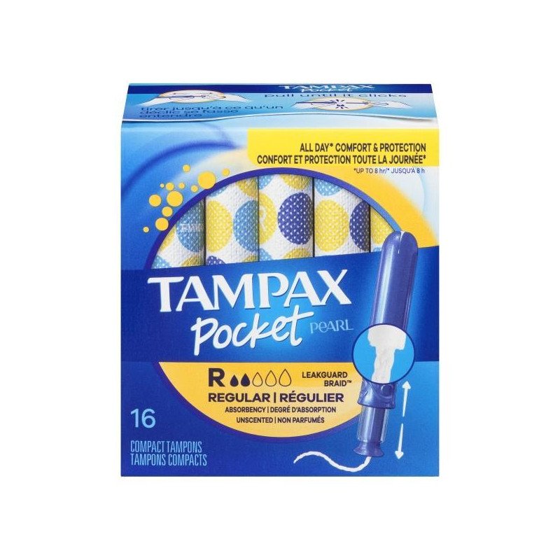 Tampax Pocket Pearl Tampons Regular Unscented 16's