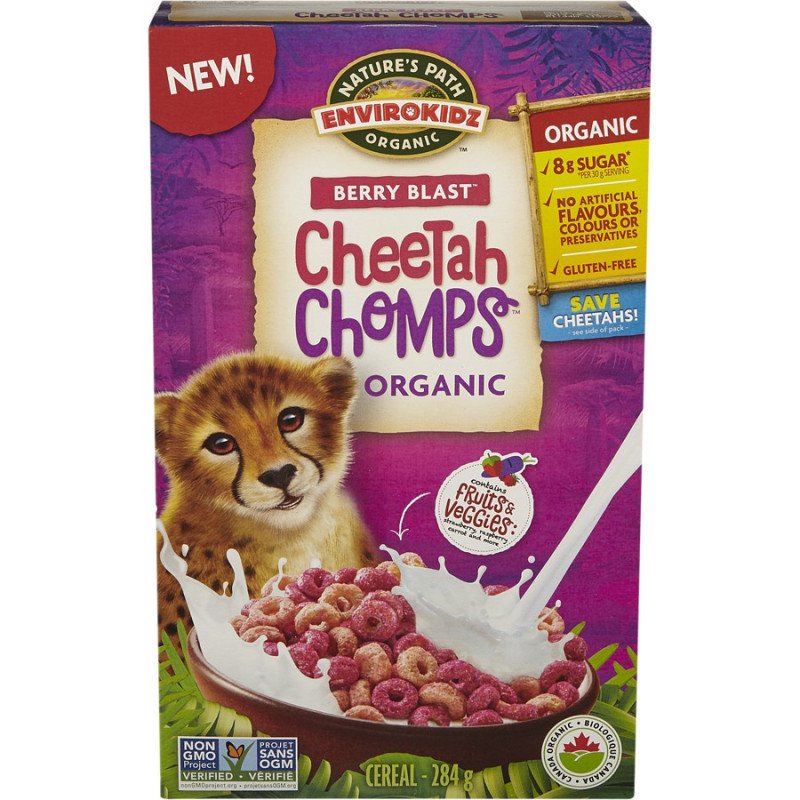 Nature's Path Organic Cheetah Chomps Cereal Berry Blast 284 g