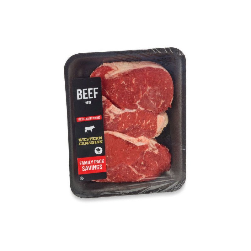 Save-On Beef Rib Eye Steaks Value Pack (up to 800 g per pkg)