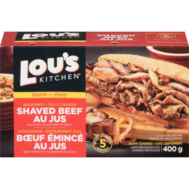 Lou's Tender Seasoned Shaved Beef Au Jus 400 g