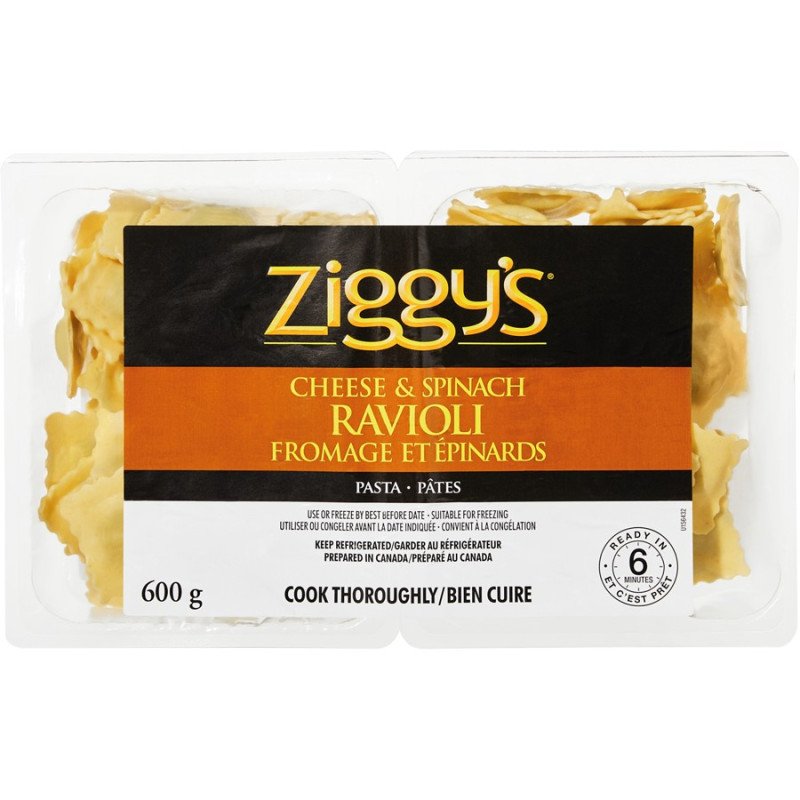 Ziggy's Fresh Pasta Cheese & Spinach Ravioli 600 g