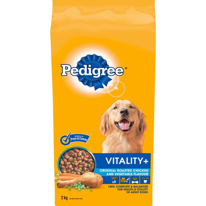 Pedigree Dry Dog Food Vitality+ Original Roasted Chicken and Vegetable Flavour 2 kg