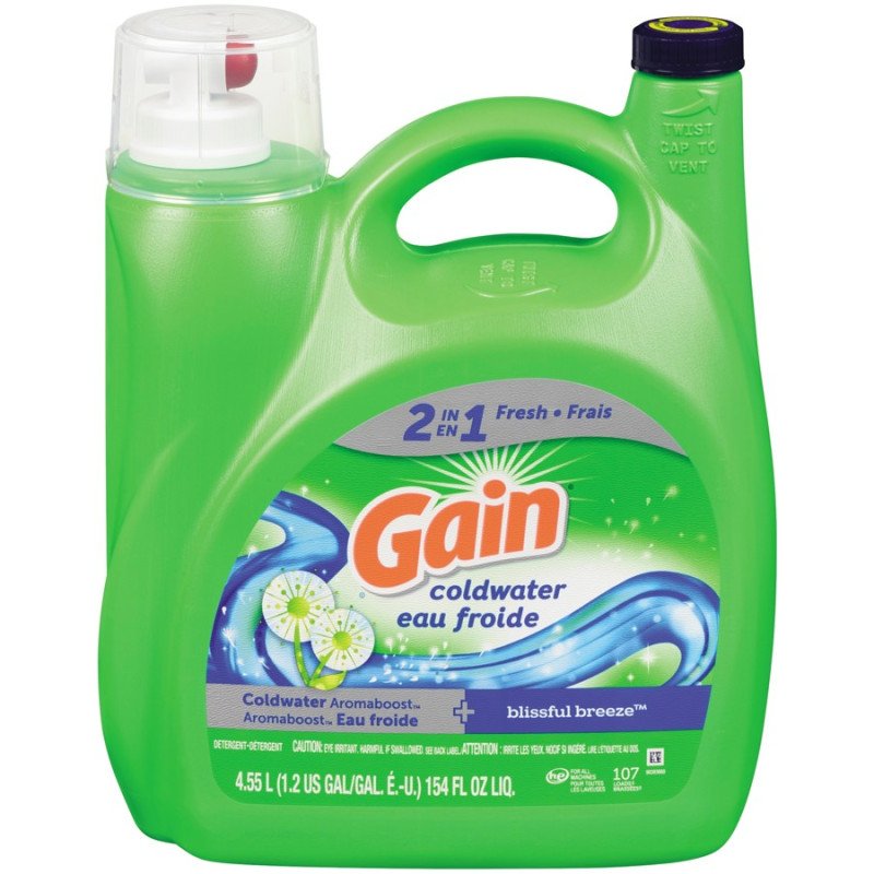 Gain Liquid Laundry 2-in-1 Fresh Coldwater +Blissful Breeze 4.55 L