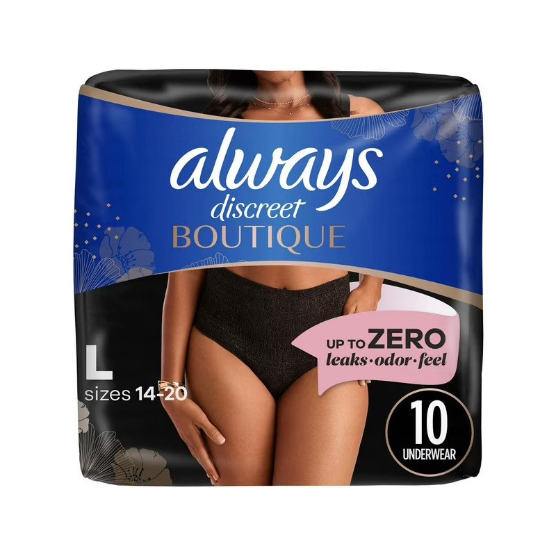 Always Discreet Boutique Incontinence Underwear Women Maximum L 10's