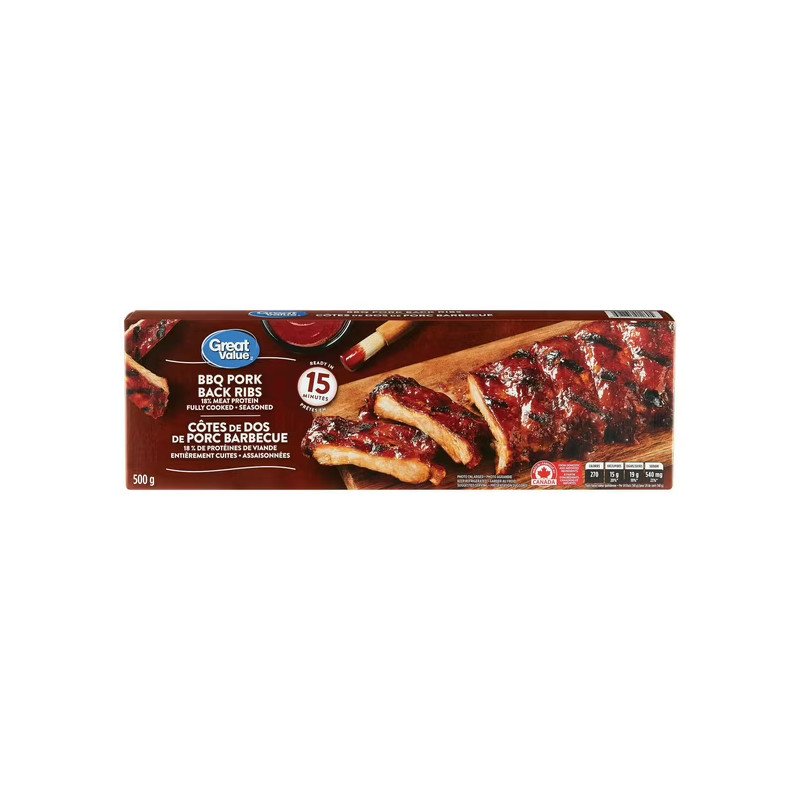 Great Value BBQ Pork Back Ribs 500 g